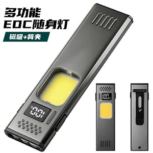EDC Portable COB Flashlight <b>Rechargeable</b> Magnetic Clip <b>Work</b> <b>Light</b> Ultra Thin <b>LED</b> High Intensity Outdoor Use - Product Image 1