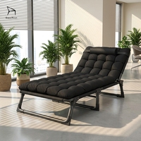 Lit pliant portable du fabricant avec cadre en acier et tissu pour bureau, chambre et repos