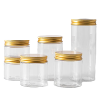 Xypackaging Pots cosmétiques ronds 100g-500g avec couvercles en plastique doré/argenté PET pour le stockage d'aliments, de biscuits et de crèmes, logo personnalisé