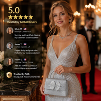 Sac bandoulière carré pour femme, pochette de soirée de luxe en tissu brillant avec chaîne et nœud, sac à main en PVC hydrofuge