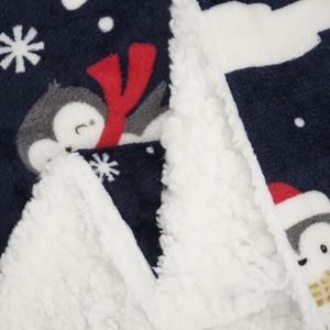 Couverture en polaire de Noël pour lit, couverture en molleton mignon pingouin pour enfants et adultes-Jeté de couverture en peluche super douce - Product Image 5
