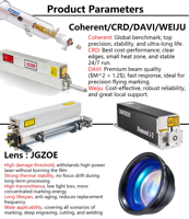Macchina per Marcatura Laser CO2 RF ad Alta Velocità 30W 60W 100W 200W ad Alta Potenza per Ceramica, Vetro, Legno, Acrilico, Gomma, Pietra