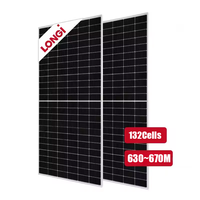 Panneau solaire monocristallin bifacial demi-cellule PERC double vitrage LR8-66HYD 630-670W, efficacité 23%, pour toiture BIPV