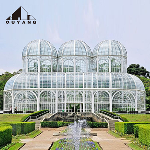 Serre de jardin en fer forgé et verre, style victorien, toit long et arqué, blanc, de luxe, <span class=keywords><strong>pour</strong></span> projet de villa, QUYANG - Product Image 2