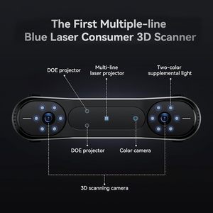 Scanner <span class=keywords><strong>3D</strong></span> Portatile Creality Raptor, Alta Precisione 0.02mm, Dispositivo di Scansione a Luce Blu per Stampa <span class=keywords><strong>3D</strong></span> - Product Image 2