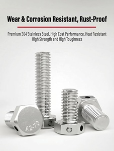 Tornillo de Seguridad con Cabeza DIN931, Rosca Dentada Completa, Perno Hexagonal Externo de Acero Inoxidable para Uso Industrial - Product Image 2