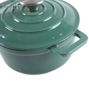 Olla Holandesa de <span class=keywords><strong>Hierro</strong></span> <span class=keywords><strong>Fundido</strong></span> <span class=keywords><strong>Esmaltado</strong></span> de 4QT, Colorida, Ecológica, Certificada como No Tóxica, con Doble Asa, Apta para Gas e Inducción - Product Image 5
