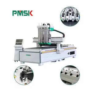 PMSK Wood 1325 Multi Head Cnc Router 4 Spindle 3 Axis Multi Head Cnc Router WoodWorking