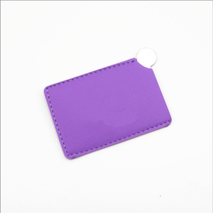 Personalized Red Pu Leather Pocket <b>Mirror</b> With Custom Logo Single Side Stainless Steel Handheld Makeup <b>Mirror</b> - Product Image 3
