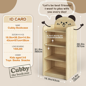 Étagère à livres en bois à 4 niveaux pour enfants, bibliothèque pour chambre d'enfant, salle de jeux, crèche - Product Image 2