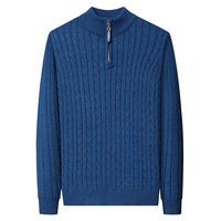 Pull pour homme tendance automne/hiver, style Europe-Amérique, en maille torsadée, coupe ample, minimaliste, demi-zip