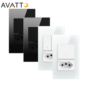 Avatto tuya 1 2 gang <span class=keywords><strong>wifi</strong></span> nhà thông minh không dây Ánh Sáng tường thiết bị chuyển mạch Brazil Ổ cắm thông minh và thiết bị chuyển mạch cho Alexa Google nhà - Product Image 1