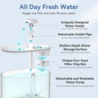 Fontaine à eau automatique intelligente pour animaux de compagnie, sans fil, avec capteur intelligent, réservoir de 3,5 L, chargement Type-C, moteur silencieux, vente en gros