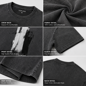 Fabricant de vêtements pour streetwear : T-shirt personnalisé avec logo, effet vintage, coupe oversize, en coton délavé, avec motif graphique - Product Image 3