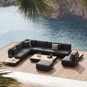 أريكة خارجية من الألومنيوم للفنادق والفناء بجانب حوض سباحة أريكة مقطعية من الألومنيوم
