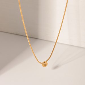 J & D gioielli stile Dainty in acciaio inox catena di <span class=keywords><strong>serpente</strong></span> cerchio CZ zirconi <span class=keywords><strong>collana</strong></span> pendente per donna - Product Image 3