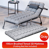 Lit de camping pliable portable avec cadre en aluminium, chaise longue inclinable, lit simple avec coussin pour la plage, le patio, le jardin, le repos en plein air