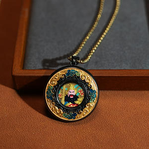 Nuevo Patrimonio Cultural Inmaterial, Cinco Señores Zhakilam, Caja <span class=keywords><strong>de</strong></span> Latón para Thangka, Colgante <span class=keywords><strong>de</strong></span> Gau Pintado con Esmalte, Hecho a Mano, Étnico, Marca FYC - Product Image 3