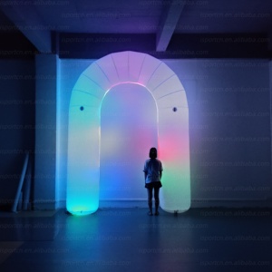 Tùy chỉnh đám cưới chiếu sáng trang trí sự kiện không khí thổi RGB cầu vồng cổng tò vò LED chiếu sáng vòm bơm hơi - Product Image 5