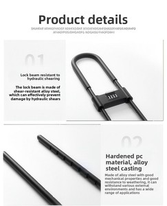 Candado de Combinación Seguro con Código en Forma de U de Zinc Premium para Bicicletas Eléctricas y Bicicletas, Anti-robo y Resistente a la Extracción - Product Image 3