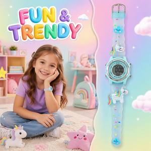 Reloj Digital LED de Dibujos Animados para Niños, Regalo para Fiestas, Sirena, Unicornio - Product Image 3