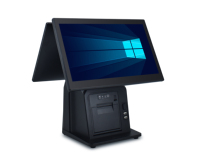 Caisse enregistreuse POS à double écran de 15,6 pouces, système Windows, imprimante intégrée de 58 mm / 80 mm, Bluetooth / WiFi, pour caisse enregistreuse de vente au détail