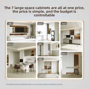 Armoire Santopova élégante blanche et grise, étagères ouvertes et bureau, décoration d'intérieur - Product Image 4