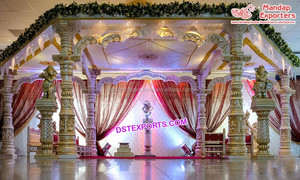 Mandap de Boda Exclusivo con Temática de Jodha Akbar, Nuevo Diseño de Mandap Dorado para Bodas, Mandap Indio de Lujo, Mandap de Bollywood, Brisbane, Reino Unido - Product Image 4