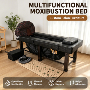 Cama de Masaje Facial Multifuncional para Salón de Belleza, Moxibustión, Tatuaje de Pestañas, Fisioterapia, Tuina, Spa, con Altura Ajustable - Product Image 1