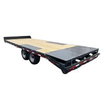 Remorque utilitaire à plateau plat robuste de 16 à 20 pieds avec pont tandem en acier et rampes à vendre