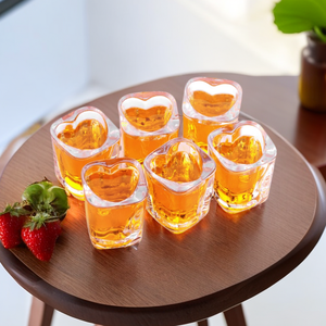 Handgefertigtes Verdicktes 50ml Weinglas Klarer Quadratischer Boden Herzförmiges Schnapsglas für Bar Party Geschenk - Product Image 4