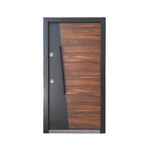 Porte d'entrée moderne en métal, porte de sécurité extérieure à commande manuelle, design complet, style moderne, numéro de pièce SFA 057 - Product Image 4