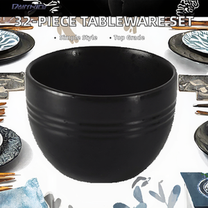 Service de table jetable en céramique Younis, 32 pièces, simplicité moderne, couleur unie givrée, assiette, bol à soupe, gobelet à boisson, utilisation pour les fêtes - Product Image 2