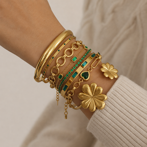 Pulsera de Corazón de Acero Inoxidable Chapado en Oro de 18K con Circonita Cúbica, Amor Eterno, Minimalista, Regalo de Aniversario - Product Image 6