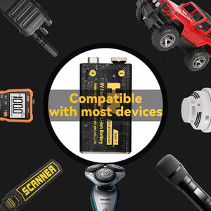 リチウムイオン電池9V USB充電式バッテリー500mAh 1000サイクルタイプCポートOEM ODM - Product Image 2