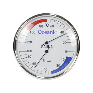 Anodized aluminium hygrometer and <strong>thermometer</strong> for <strong>sauna</strong> bucket rooms Oceanic computer control panel - Product Image 3