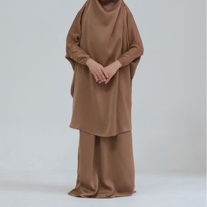 L-210 Abiti Modesti per Ragazze Arabe, Colori Uniti, Abaya per Ramadan ed Eid, Top e Vestiti con Hijab Nero, Abito per Ragazze Musulmane - Product Image 4