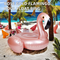 Bateau flottant gonflable flamant rose doré cercle de natation pour adultes grand jouet flottant pour plage d'amusement aquatique et piscine