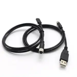 Custom QC3.0 9V USB A Male To M8 4Pin Female Field Dust Cover Cable Waterproof Industrial IP67 IP68 Sensor Actuator Cable 1M 2M