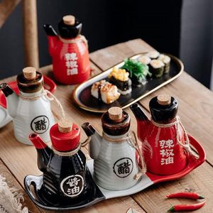 Distributeur de vinaigre d'huile <span class=keywords><strong>en</strong></span> céramique de style japonais Sauce soja Sirop Cruet Bouteille Condiment liquide Pots <span class=keywords><strong>en</strong></span> porcelaine avec <span class=keywords><strong>bouchon</strong></span> <span class=keywords><strong>en</strong></span> liège - Product Image 4