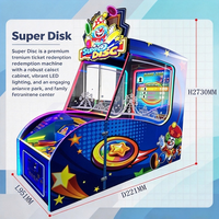 Vliegende Schijf Arcade Spelautomaat Carnaval Thema Aanpasbare Logo Sticker voor Familiepretcentrum