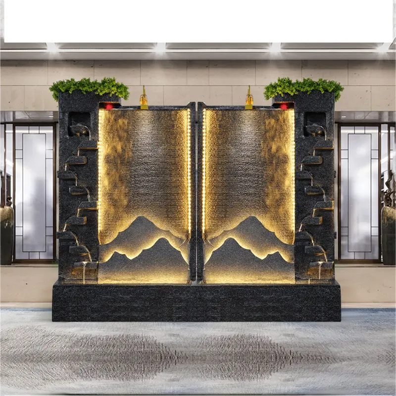 Retro Mid-Century Garden Yard Outdoor Water Fountain Cachoeira Cimento Fonte Zen Garden Home Lobby Decoração Luxury Fountain