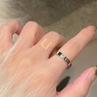 Bague en acier inoxydable plaqué or 18 carats pour femme, avec zircon unique, minimaliste, inaltérable, bijoux Natural Breeze