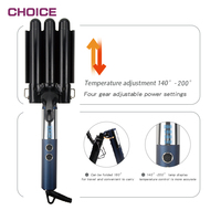 Fer à boucler électrique professionnel Dear Choice pliable avec écran LCD, fer à onduler magique à 3 barils en céramique