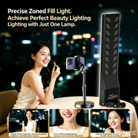 Bâton lumineux LED portable 80W avec télécommande à température de couleur réglable pour photographie vidéoconférence et éclairage de selfie