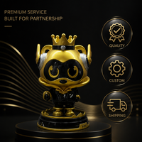 Figura de Oso de Metal Chapado en Oro, Trofeo 3D Fundido, Adorno de Escritorio para Regalos Empresariales y Eventos de Gala