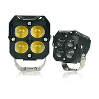 Systèmes d'éclairage pour moto LiuHJG, feux antibrouillard bicolores avec yeux de démon rouges, 12-80V, projecteur LED pour moto