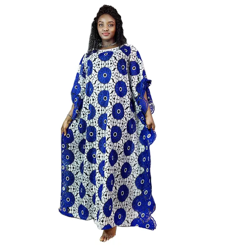 Plus Size Rendas Maxi Abaya Verão Elegante O Pescoço Dashiki Vestido Longo Africano Boubou Vestidos Para As Mulheres Árabe Robe Femme Musulmane