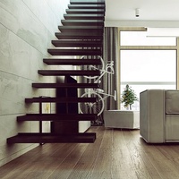 DAIYA 304 s.s En Acier Inoxydable Balustrade d'intérieur de Balustrade En Verre D'escalier Escaliers bricolage escaliers de flottement avec la glissière