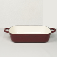 Plaque de cuisson en fonte émaillée 2025 Offre Spéciale Non toxique Moule à biscuits résistant au four Plateau de torréfaction robuste